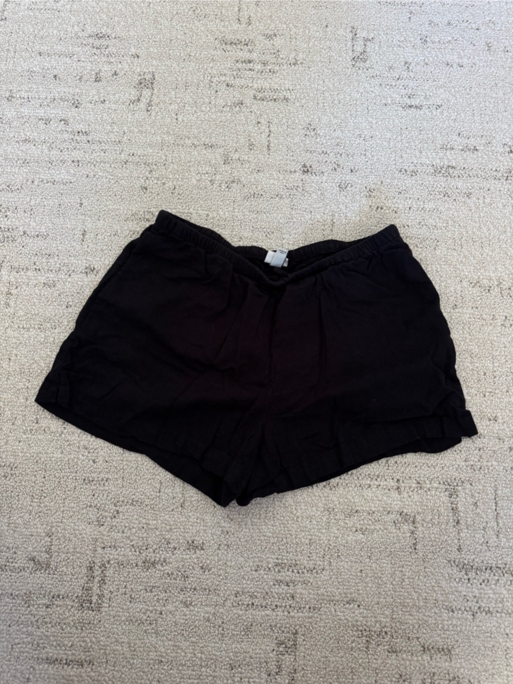 A New Day Black Linen Shorts with drawstring